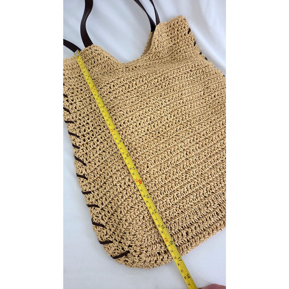 Vtg 80's Sand N Sun Natural Straw Tote Bag - Picture 8 of 8